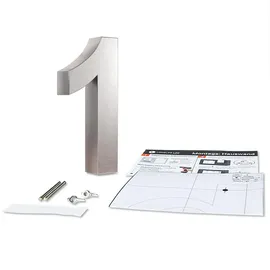 Longlife LED Hausnummer 1 Edelstahl V2A Weiß