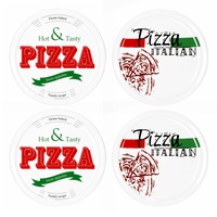 4er Set Pizzateller 2x Hot & Tasty + 2x Pizza Italian 28cm