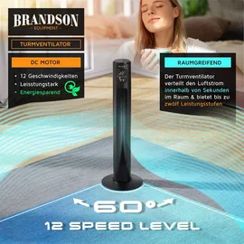 Brandson DC Turmventilator mit Fernbedienung Schwarz