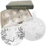 Krebs Glas Lauscha Weihnachtskugeln Frostige Blume 6-tlg. 8cm