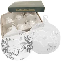 Krebs Glas Lauscha Weihnachtskugeln Frostige Blume 6-tlg. 8cm