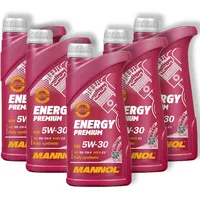5x 1L Mannol Motoröl Energy Premium Motorenöl Öl 5W-30 passend für Mercedes VW BMW Opel