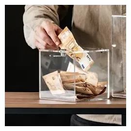 HMF Acryl Spendenbox 15 x 15 x 15 cm 1-tlg. transparent