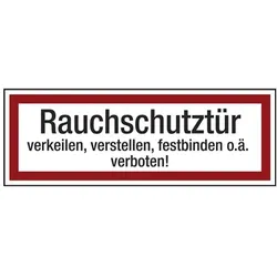 LimarLite Feuerwehrzeichen Textschild »Rauchschutztür verkeilen, verstellen, festbinden o., 21x7.4 cm