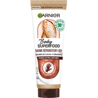 Garnier Body Superfood – reparierender Balsam – pflegende Handcreme – Feuchtigkeit 48 Stunden – Kakaobutter & Ceramid – 98% natürlichen Ursprungs – Vegan & Cruelty Free – Extra trockene Hände – 75 ml