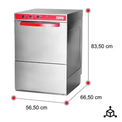 Romux® Gewerbespülmachine 50x50 cm | Professionelle Gewerbespülmachine für die Gastronomie | Kleine Gewerbespülmachine für Bars und Restaurants