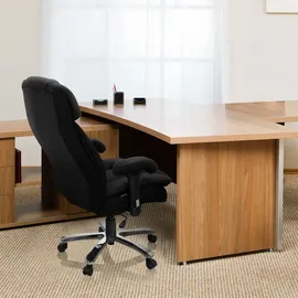 HJH Office Bürostuhl BUILDER XXL I Stoff Chefsessel bis 180kg belastbar, hohe Rückenlehne, Schwarz