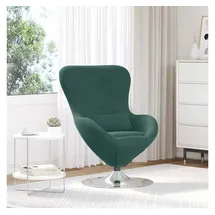 vidaXL Eiersessel Dunkelgrün Samt 63 x 90 x 73 cm Grün mit Rollen