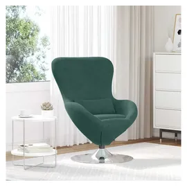 vidaXL Eiersessel Dunkelgrün Samt 63 x 90 x 73 cm Grün mit Rollen