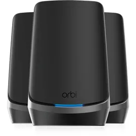 Netgear Orbi WiFi 6E Mesh Quad-Band WLAN System (RBKE963B) | WiFi 6E Router mit 2 Satelliten | Abdeckung bis zu 600 m2 und 200 Geräte mit 10,8 GBit/s (AXE11000) | einfache App Installation