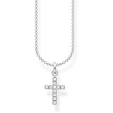 Thomas Sabo Kette mit Anhänger Kreuz pavé silber 925 Sterlingsilber, 38-45 cm Länge