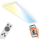 Briloner - LED Deckenlampe 98cm Smart Home, funktioniert mit Alexa, Fernbedienung, Lampe, Deckenleuchte, Wohnzimmerlampe, LED Panel, Küchenlampe, Schlafzimmerlampe, 98x20x3 cm, Weiß