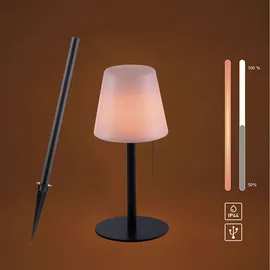 just light. Tischlampe Außen Steckleuchte weiß LED Tischleuchte dimmbar Akku Gartenlampe modern Wegeleuchte, schwarz, Led 2w 100lm 3000k warmweiß, Dxh 16,5x76 cm