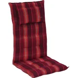 Sun Garden Inco Hochlehner-Auflage Rot-Orange Kariert 120 x 50 x 7 cm - bordeaux