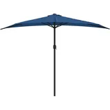 vidaXL Balkon Sonnenschirm Alu-Mast Balkonschirm Strandschirm Marktschirm Ampelschirm Gartenschirm Schirm Wandschirm Blau 300x155x223cm Halbrund - 300 x 150 x 253 cm