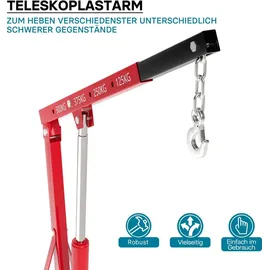 Wiltec Motorheber Stahl 830-1280 mm grau