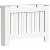 vidaXL Heizkörperabdeckung Hochglanz Weiß 112 x 19 x 81,5 cm