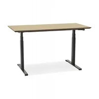 KADIMA DESIGN Elektrischer Sitz-Steh-Schreibtisch aus Holz Metall | Höhenverstellbarer