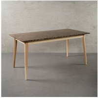 MAGNA Atelier Esstisch MALMÖ mit Marmor Tischplatte, Dining Table, Küchentisch, Esche Gestell, 160x80x75cm braun