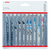 Bosch Accessories Professional 10tlg. Stichsägenblätter Set (für Holz und Metall, Zubehör für Stichsägen mit T-Schaft Aufnahme)