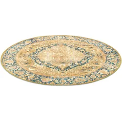 Teppich TOM TAILOR HOME "Funky Outdoor Orient One", grün, H:5mm Ø:160cm, Polypropylen (PP), Teppiche, Flachgewebe, Orient-Optik, In- und Outdoor geeignet, Wohnzimmer