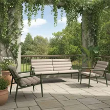 Lesli-Living Lesli Living Lounge-Set "Harper Olive" olivgrün/beige