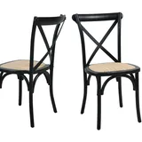 SIT »Ludwig« Rattan Stuhl 2er-Set schwarz