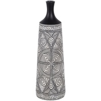BigBuy Home Vase weiß schwarz Polyresin 19 x 19 x 64 cm
