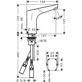 Hansgrohe Focus 130 Sensor-Armatur ohne Mischung chrom 31172000