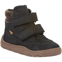 Barfußschuh FRODDO "ZERU TEX FURRY BAREFOOT", Kinder, Gr. 23, blau (dunkelblau), Veloursleder, casual, Schuhe, Klettstiefel, High Top Sneaker, Winterstiefel mit Lammfell-Innensohle