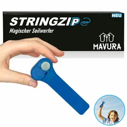 MAVURA STRINGZIP Magisches Lasso Seilwerfer Fidget Spielzeug Rope Launcher Seil, Konzentrationsspielzeug Konzentration Entspannung Anti Stress blau