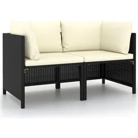 vidaXL 2-Sitzer-Gartensofa Loungesofa schwarz