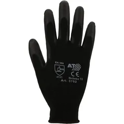 Feinstrick mit PU-Beschichtung, schwarz, Größe: 10, Farbe: SCHWARZ