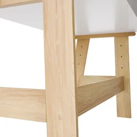 Juskys Kinderschreibtisch Fietje Kiefer lackiert / Weiß