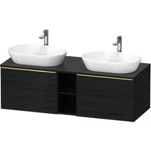Duravit D-Neo Konsolenwaschtischunterbau wandhängend Eiche Schwarz Matt 1400x550x459 mm - DE4950B341 DE4950B34160000