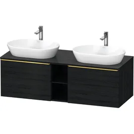 Duravit D-Neo Konsolenwaschtischunterbau wandhängend Eiche Schwarz Matt 1400x550x459 mm - DE4950B341 DE4950B34160000