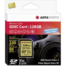 AgfaPhoto SDXC Professional High Speed 128GB Class 10 100MB/s UHS-I