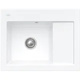 Villeroy & Boch Subway 45 Compact links stone white + Handbetätigung + Lochbohrungen 1 + 2 + 3