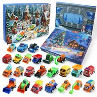 Adventskalender 2025 Kinder Auto,24 Stück Adventskalender Auto Weihnachtskalender Baustelle mit Spielkarte,Weihnachts Countdown 24 Tage Spielzeugfahrzeug Geschenk für 3-13 Kinder Jungen
