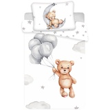 Sweet Home Baby Bettwäsche mit Teddy im Mond 100x135 cm 100% Baumwolle