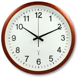 CLOXON Funkwanduhr Holz Optik Wohnzimmeruhr Funkuhr 32,5 cm ohne Ticken Küchenuhr batteriebetrieben Design Wanduhr braun