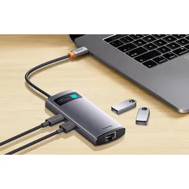 Baseus Metal Gleam 4in1 Hub, USB-C zu 3x USB 3.1 + USB-C PD + Ethernet RJ45