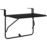 VidaXL Balkon-Hängetisch Klappbar Schwarz 60x40 cm Stahl