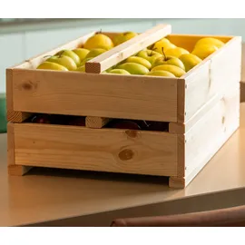 Dobar Vorratsregal Obstkiste aus Holz mit 4 Fächern 53 x 35 x 116 cm natur