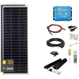 WATTSTUNDE SOLA Mono 260W Wohnmobil Solaranlage Komplett-Set, Victron MPPT Laderegler, Monokristallines Solarmodul, Montage-Set schwarz, 0% Mwst