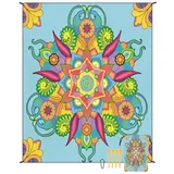 FANSU Wasserdicht Strandmatte, 180x220cm Picknickdecke 3D-Druck Picknickdecke, Stranddecke Sandfrei, Waschbare Stranddecke für Strand, Picknick, Camping (Blau-Gelbes Mandala,180x220cm)