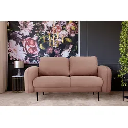 2-Sitzer LEONIQUE "Skidi", rosa (rosé), B:185cm H:81cm T:93cm, Korpus/Basismaterial: 100% Polyester. Sitzfläche: 100% Polyester, Sofas