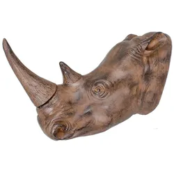Nashorn Wanddekoration Antik-Braun Dekoration Poyresin Geweih Deko Trophäe