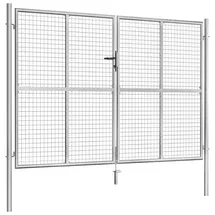 vidaXL Gartentor Verzinkter Stahl 306 x 225 cm Silbern