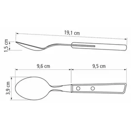Tramontina Tradicional Set mit Naturholz-Griffen, 3er Set, Rostfreier Edelstahl, Tafellöffel